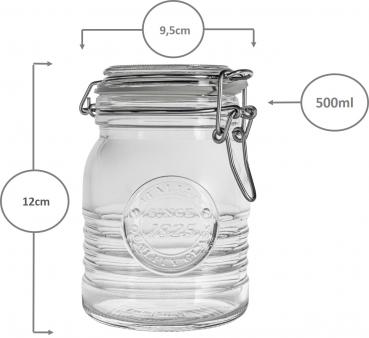 Preview: Bügelverschlussglas Officina 500ml - 1 Stück